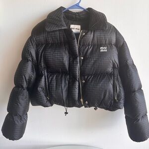 Miu Miu Black Logo Puffer Jacket